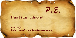 Paulics Edmond névjegykártya